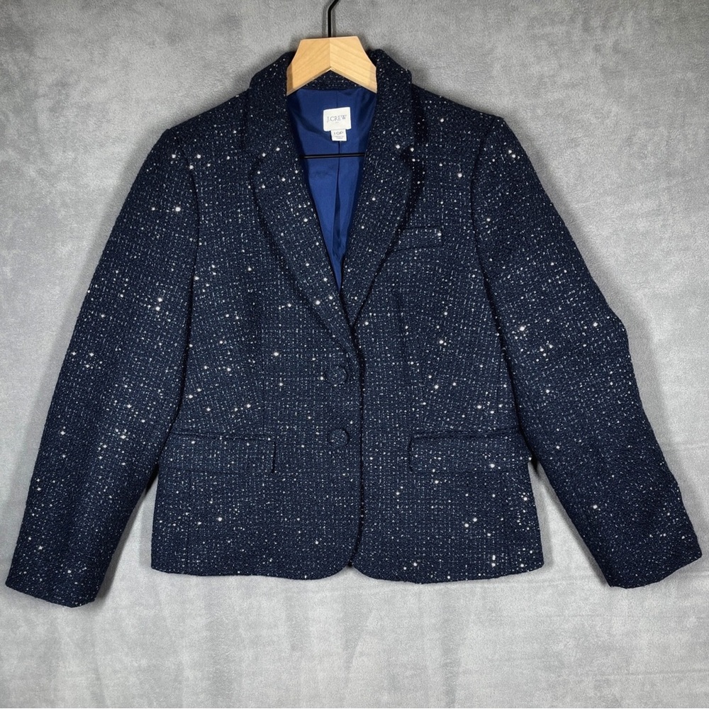 J. Crew Navy Tweed Blazer Size 10P